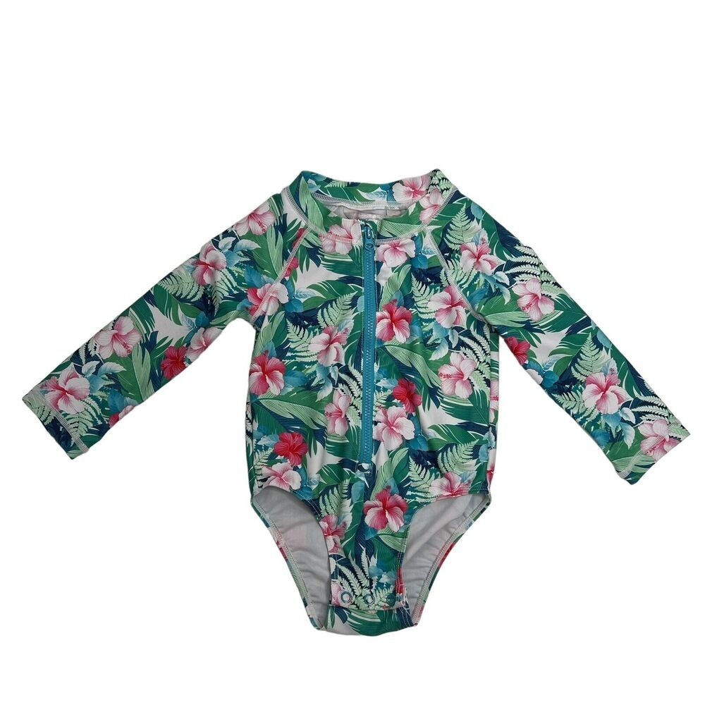 Tommy‎ Bahama Toddler 12 Months Swim Suit Girls One Piece Rash Guard Sun Protect